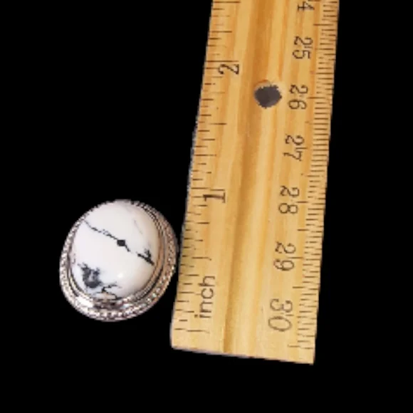 White Buffalo And Sterling Silver Chunky Ring NWOT - Picture 3 of 10